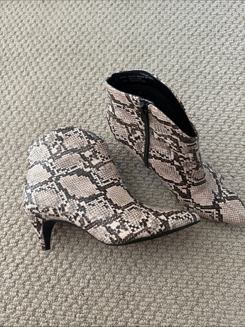 Women's Snake-Print Kitten Heel Ankle Boots, 8.5